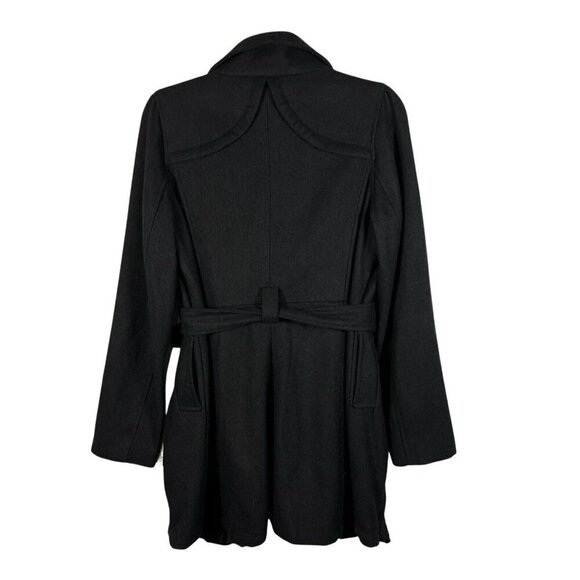 XHILIRATION Black Wool Blend Pea Coat Women’s Size Large Outerwear Winter NWT - Picture 3 of 12
